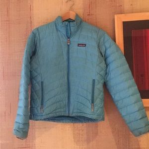 Bright blue women’s down Patagonia